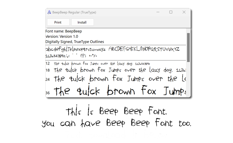 Beep Beep fonts